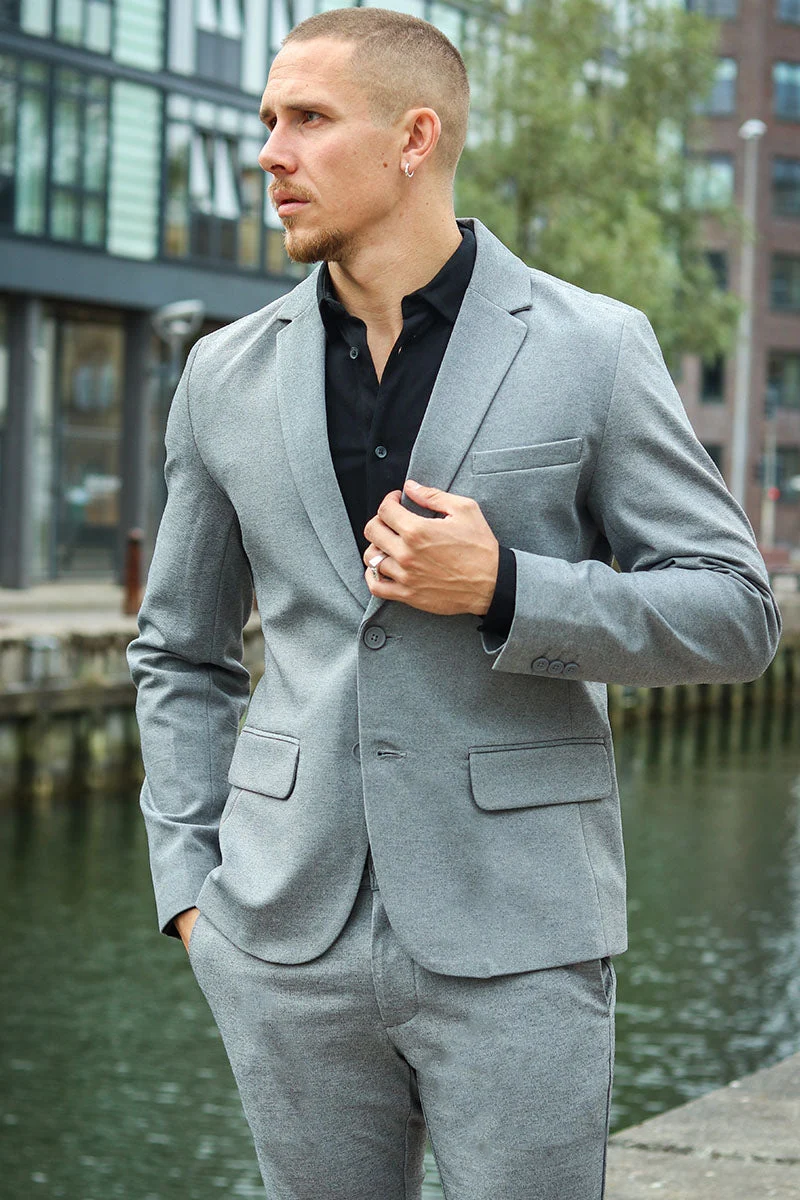 ONLY & SONS Mark Stretch Blazer Medium Grey Melange - Image 4