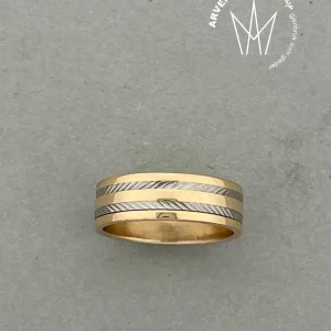 Vintage ring gult og hvitt gull str 52