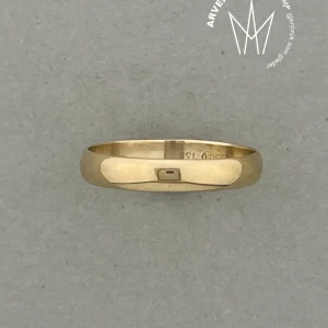 Vintage glatt ring gult gull str 68