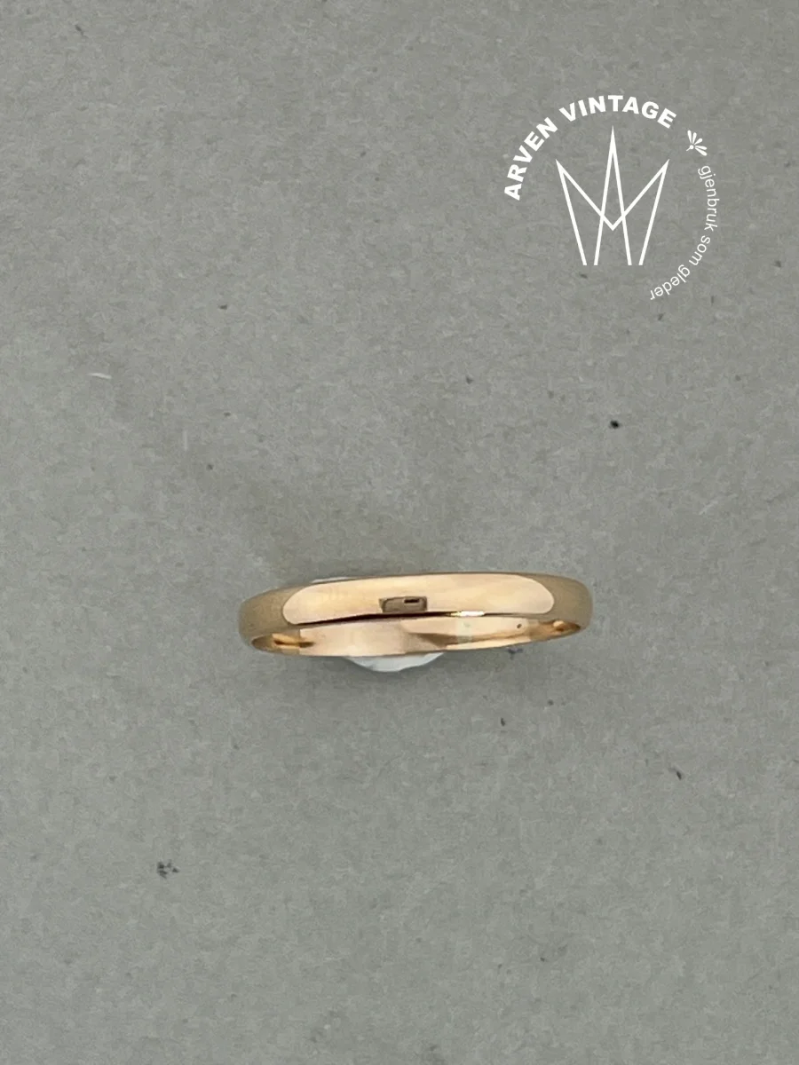 Vintage glatt ring gult gull str55