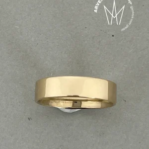 Vintage glatt ring gult gull str64
