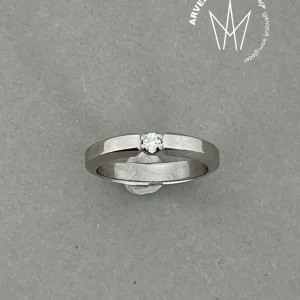 Vintage diamantring hvitt gull str49