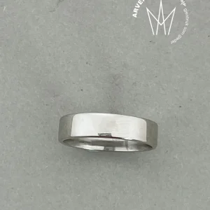 Vintage glatt ring hvitt gull str55
