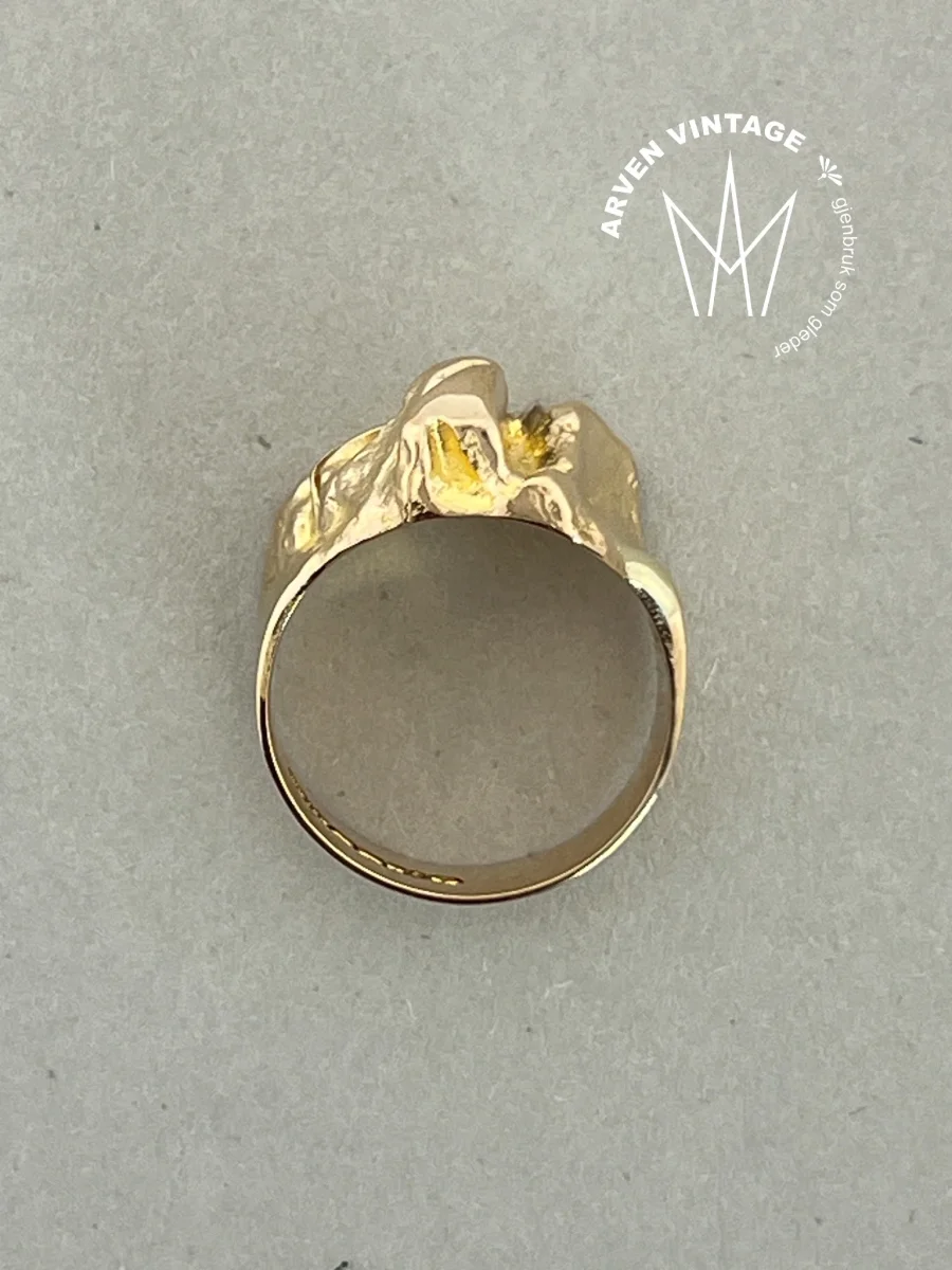 Vintage ring gult gull str 56 - Image 3