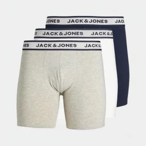 Jack & Jones Solid Boxer Briefs 3 Pack Light Grey Melange