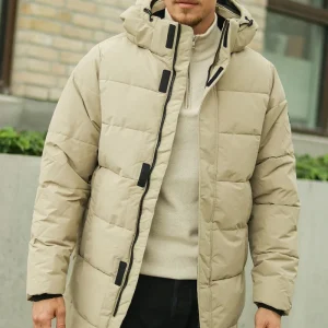 ONLY & SONS Carl Long Quilted Coat Desert Taupe