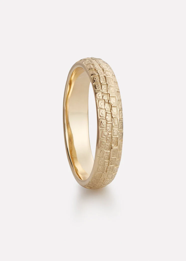 Brostein ring i gult gull 65 - Image 3