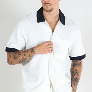 ONLY & SONS Mabon Relax Emb SS Shirt Cloud Dancer
