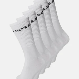 Jack & Jones JACBASIC LOGO TENNIS SOCK 5 PACK NOOS White