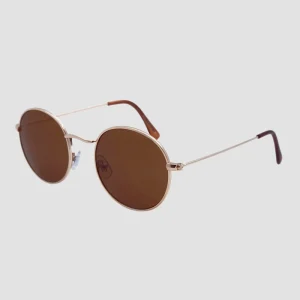 CBA Classic Round Metal Sunglasses 8250 Gold Brown