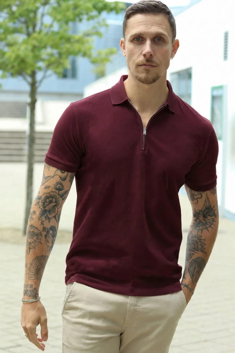 Selected Fave Zip Polo Tawny Port