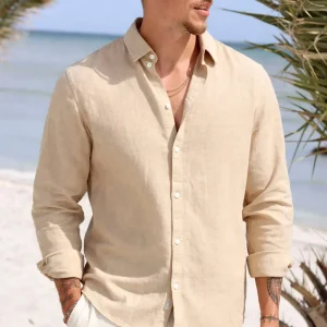 Solid Enea Allan Linen Shirt LS Curds & Whey
