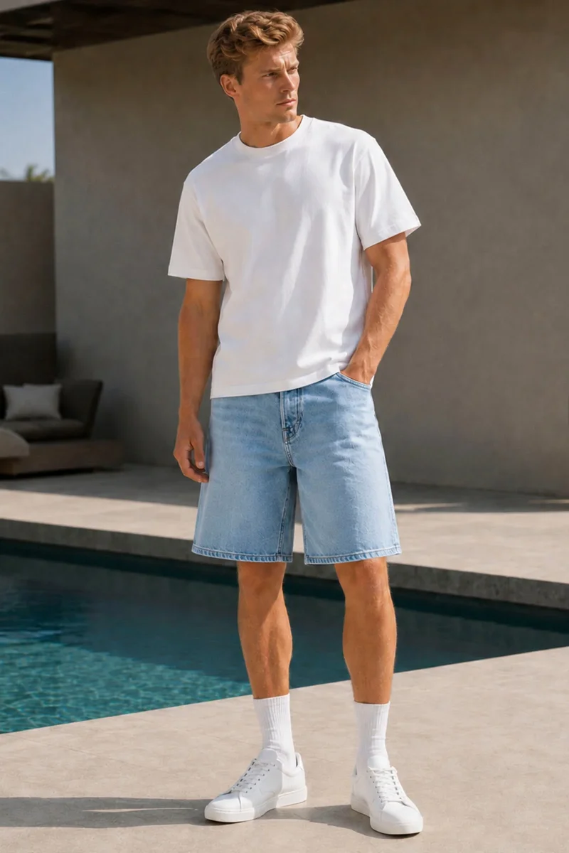 Jack & Jones Tony Original Shorts AM 460 SN Blue Denim - Image 3