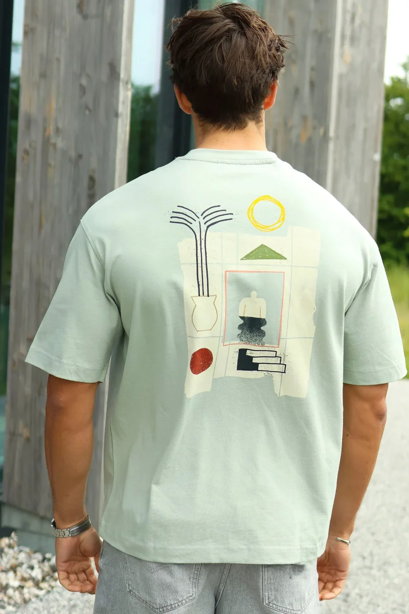 Selected Relax Norman License SS Tee Aqua Gray - Image 2