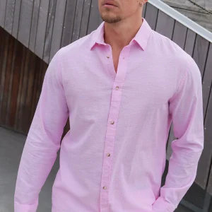 Jack & Jones Summer Shirt Linen Blend LS Prism Pink