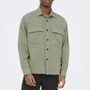Only & Sons Caiden LS Overshirt Linen Blend Swamp