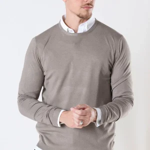 JEFF GREYSON CREW KNIT Dark Beige