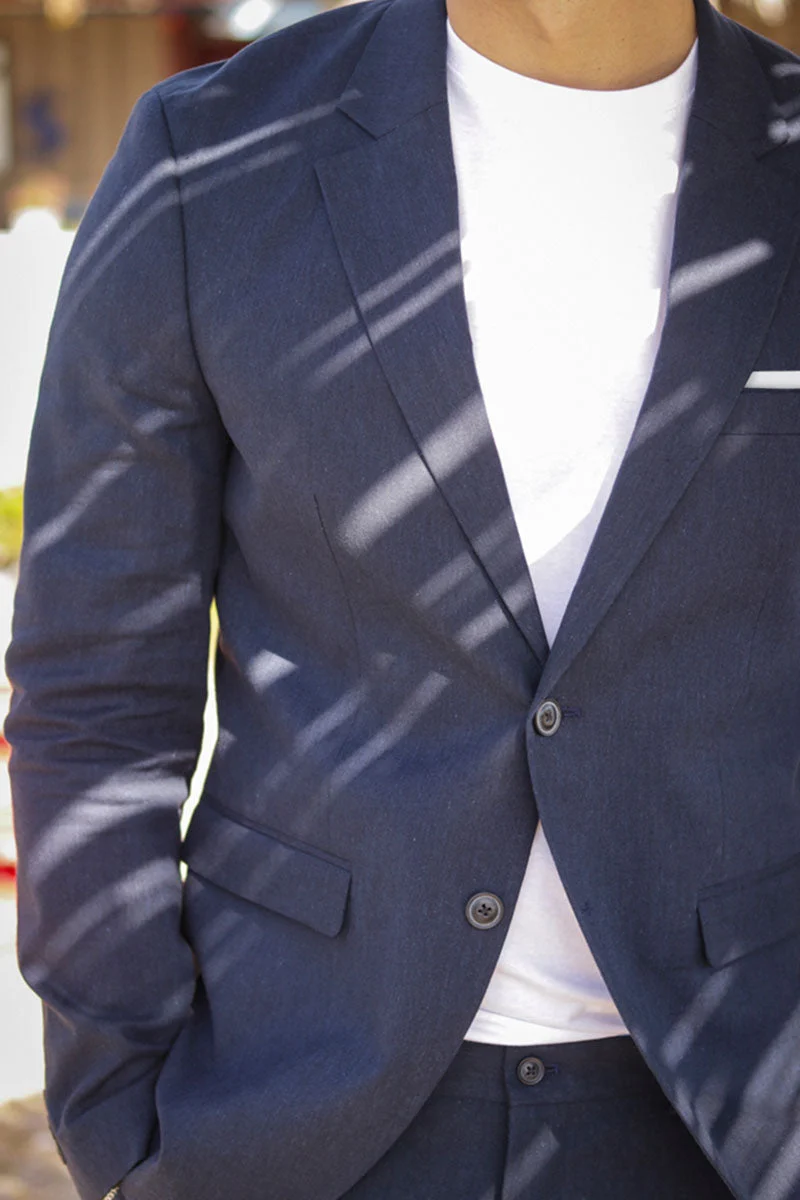 Jack & Jones Riviera Linen Blazer Dark Navy - Image 4