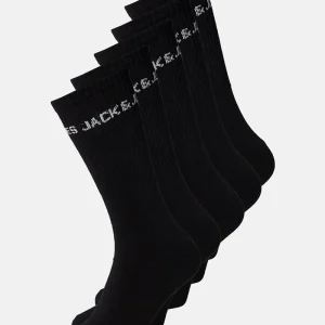 Jack & Jones JACBASIC LOGO TENNIS SOCK 5 PACK NOOS Black