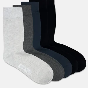 Jack & Jones JACBASIC BAMBOO SOCK 5 PACK NOOS Black Black - Navy blazer - Dark grey melange - Light