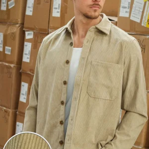 ONLY & SONS Tile Corduroy Shirt Chinchilla